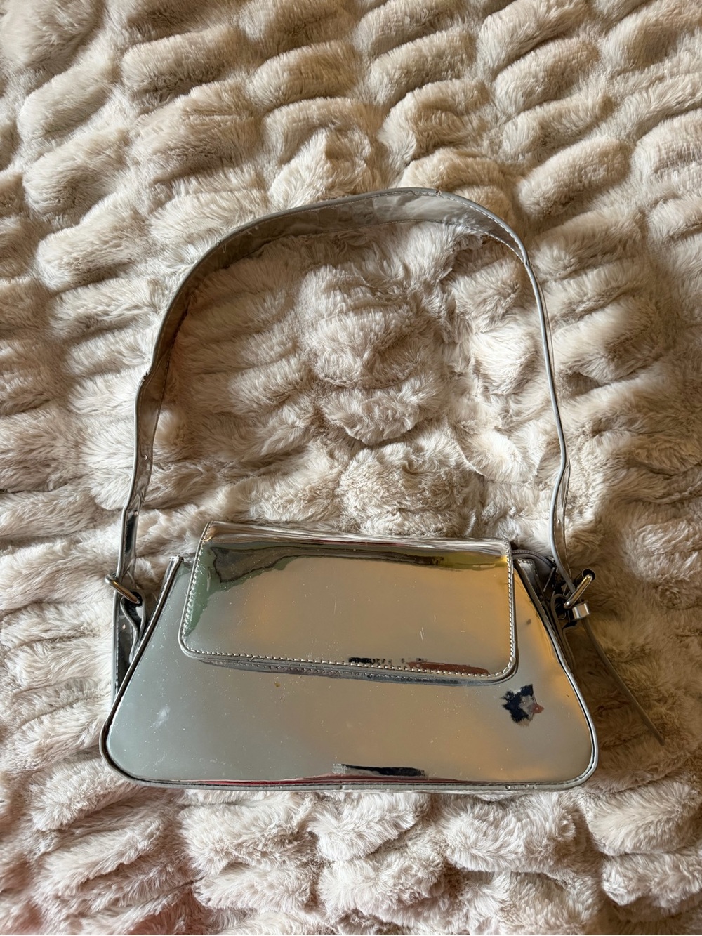 Amazon Metallic Silver Mini Shoulder Bag